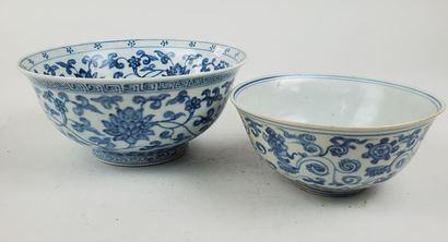 CHINA, Qing period
Two blue-white porcelain...