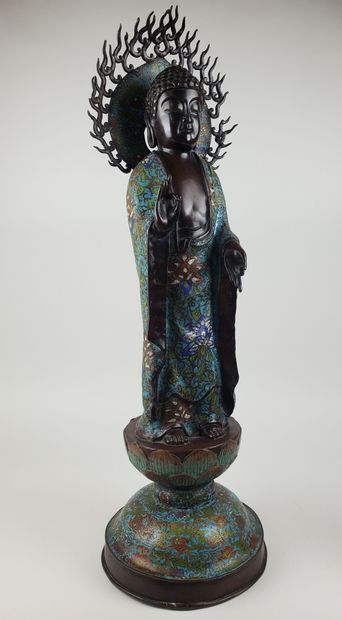 JAPAN, late Meiji period 
Bronze and polychrome...