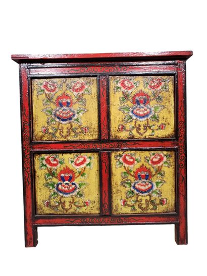 TIBET, 19th century
Red lacquered wood cabinet,...