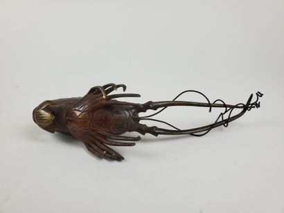ASIAN ARTS
Two brown patina bronze okimonos...