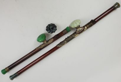 CHINA, 19th century
Two opium pipes, one...
