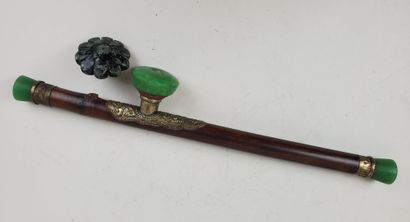 CHINA, 19th century
Two opium pipes, one...