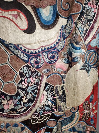 CHINA, 19th century
Large embroidered and...