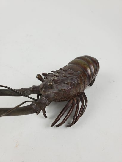 ASIAN ARTS
Two brown patina bronze okimonos...