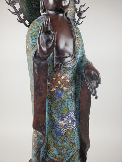 JAPAN, late Meiji period 
Bronze and polychrome...