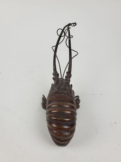 ASIAN ARTS
Two brown patina bronze okimonos...