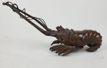 ASIAN ARTS
Two brown patina bronze okimonos...