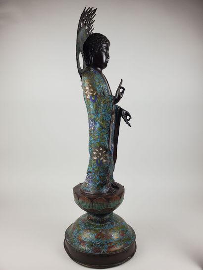 JAPAN, late Meiji period 
Bronze and polychrome...