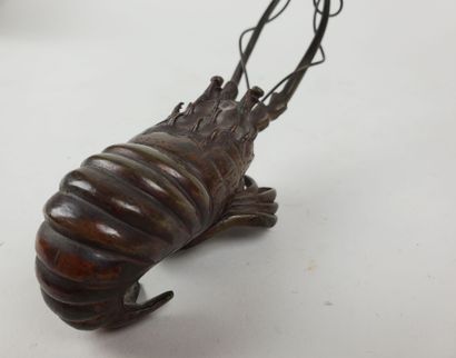 ASIAN ARTS
Two brown patina bronze okimonos...
