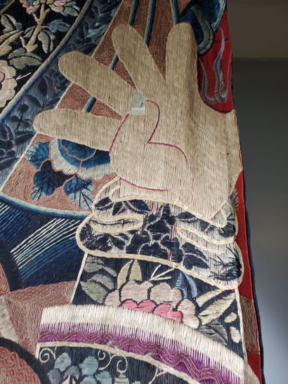 CHINA, 19th century
Large embroidered and...