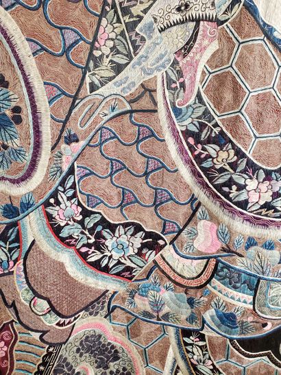 CHINA, 19th century
Large embroidered and...