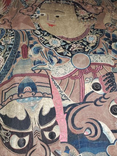 CHINA, 19th century
Large embroidered and...