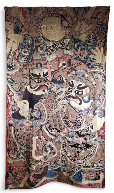 CHINA, 19th century
Large embroidered and...