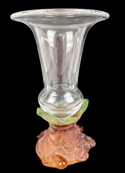 DAUM France 
Glass or vase, base in orange...