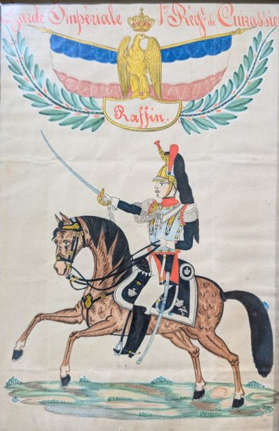 19th century folk art
Four regimental souvenirs
Gouaches...