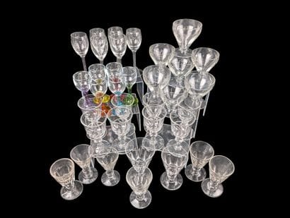 GLASSWARE 
Parts of glassware sets with cut,...