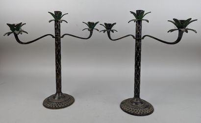 Pair of 20th century CANDELIERS
Black and...