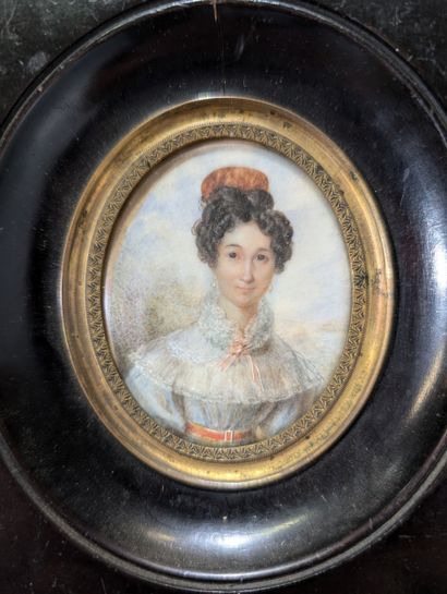 ÉCOLE du XIXe siècle, 4 œuvres :
- Deux miniatures...