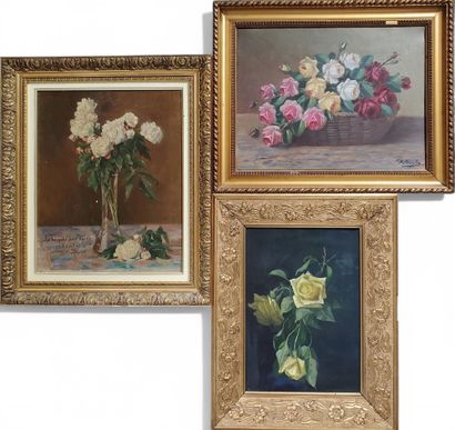Trois NATURES MORTES :

- A. GOERG (XXe)...