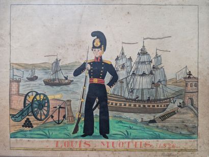 19th century folk art
Four regimental souvenirs
Gouaches...