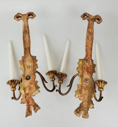 Pair of Transition style APPLIQUES
Carved...