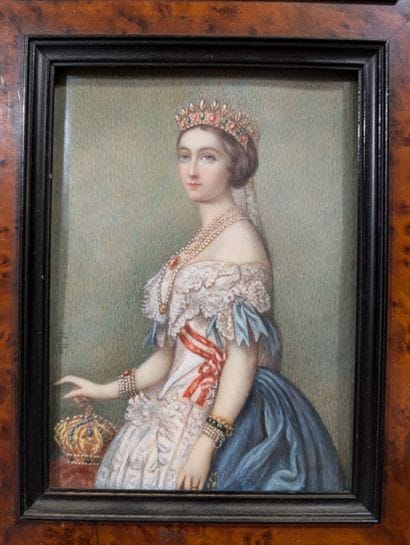 ÉCOLE du XIXe siècle, 4 œuvres :
- Deux miniatures...