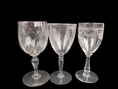 GLASSWARE
Parts of mismatched glass services,...