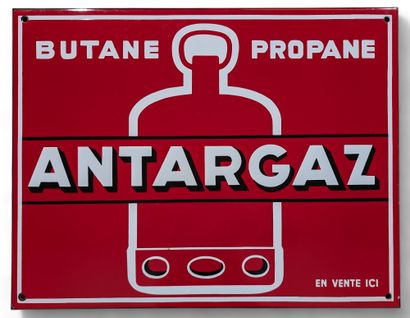 ANTARGAZ
Plaque émaillée en rouge et blanc,...