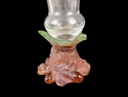 DAUM France 
Glass or vase, base in orange...