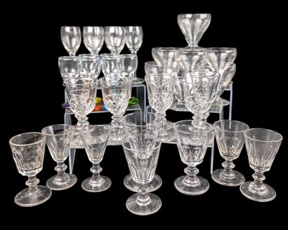 GLASSWARE 
Parts of glassware sets with cut,...