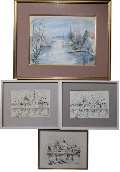 Jean-Pierre HAEBERLIN (1925-2014), quatre...