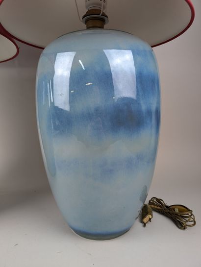 Pair of contemporary table LAMPS
Shaded blue...