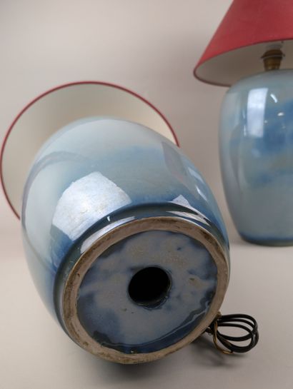 Pair of contemporary table LAMPS
Shaded blue...