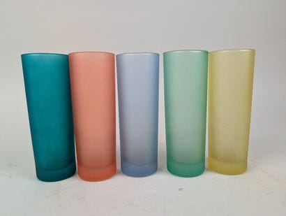 GLASSWARE
Partially tinted and frosted glass...