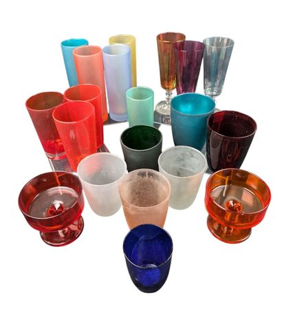 GLASSWARE
Partially tinted and frosted glass...