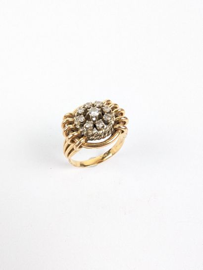 Bague en or bicolore jaune et blanc 750 ‰...