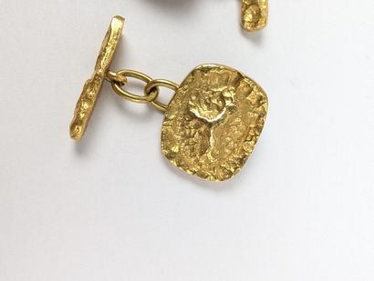 Paire de boutons de manchette en or jaune...