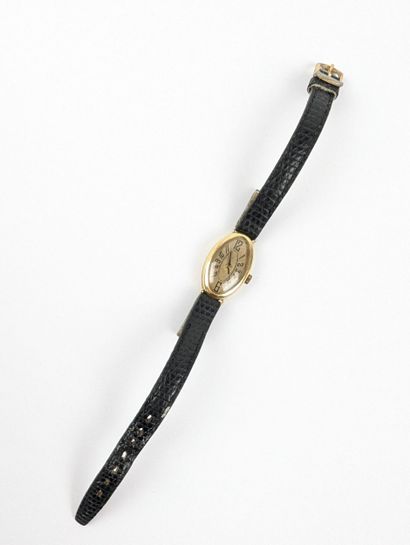Montre bracelet dame en or jaune 750 ‰, cadran...