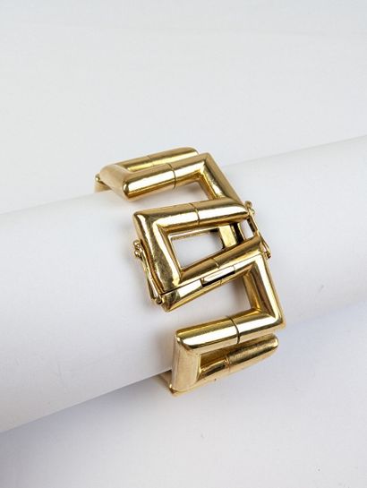 Bracelet en or jaune 750 ‰ aux motifs de...