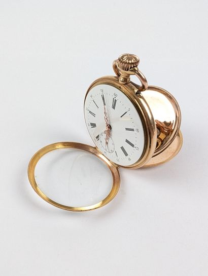 Montre à gousset en or rose 750 ‰, cadran...