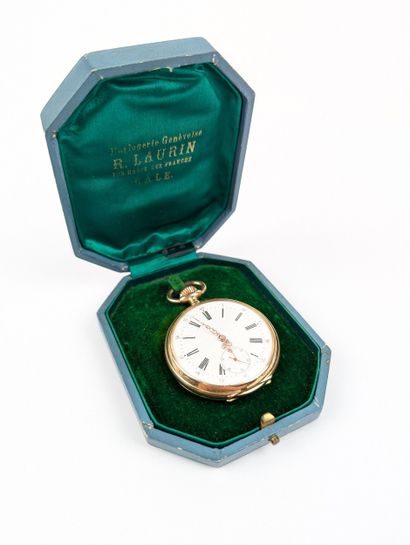 Montre à gousset en or rose 750 ‰, cadran...