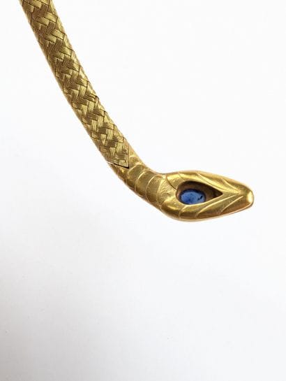 Important bracelet en or jaune 750 ‰ figurant...