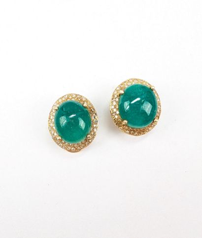 PAIRE de CLIPS d'oreilles en or jaune 750...