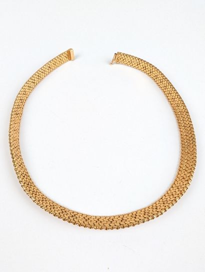 Collier semi-rigide en or rose 750 ‰ maille...