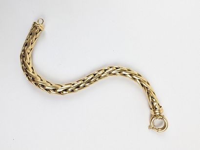 Bracelet en or jaune 750 ‰, maille palmier...