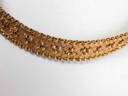 Collier semi-rigide en or rose 750 ‰ maille...