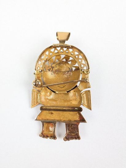 Pendentif/broche en or jaune 750 ‰ figurant...