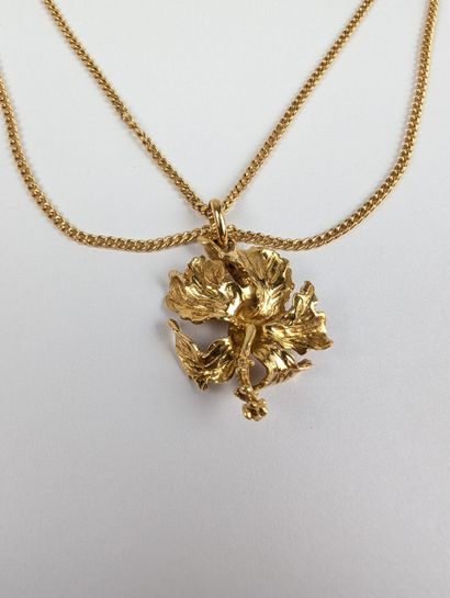 Collier ras du cou en or jaune 750 ‰ en double...
