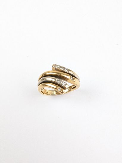 Bague bicolore en or blanc et jaune 750 ‰...