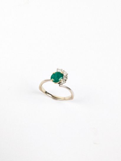 Bague en or bicolore blanc et jaune 750 ‰...